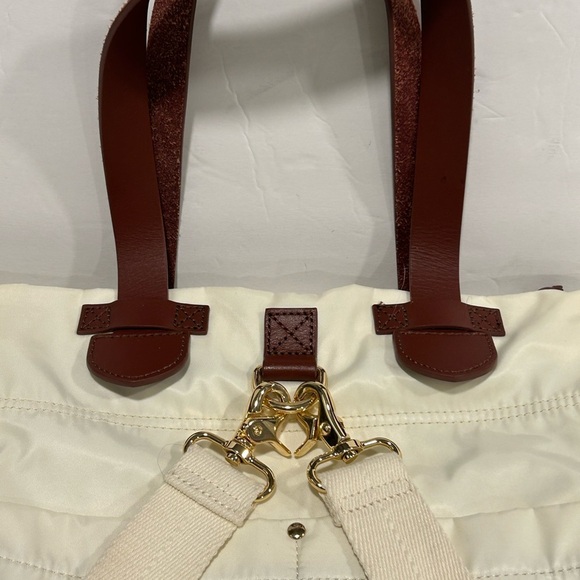 Mark & Graham Maddie Convertible Backpack/ Tote bag, Cream, Gold Hardware